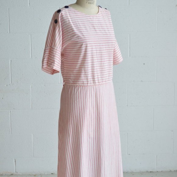 vintage red & white striped maxi dress - Picture 6 of 8